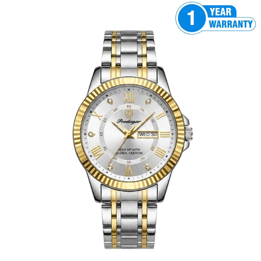 POEDAGAR 615 Two-Tone Quartz Watch - M040 - Beasymart