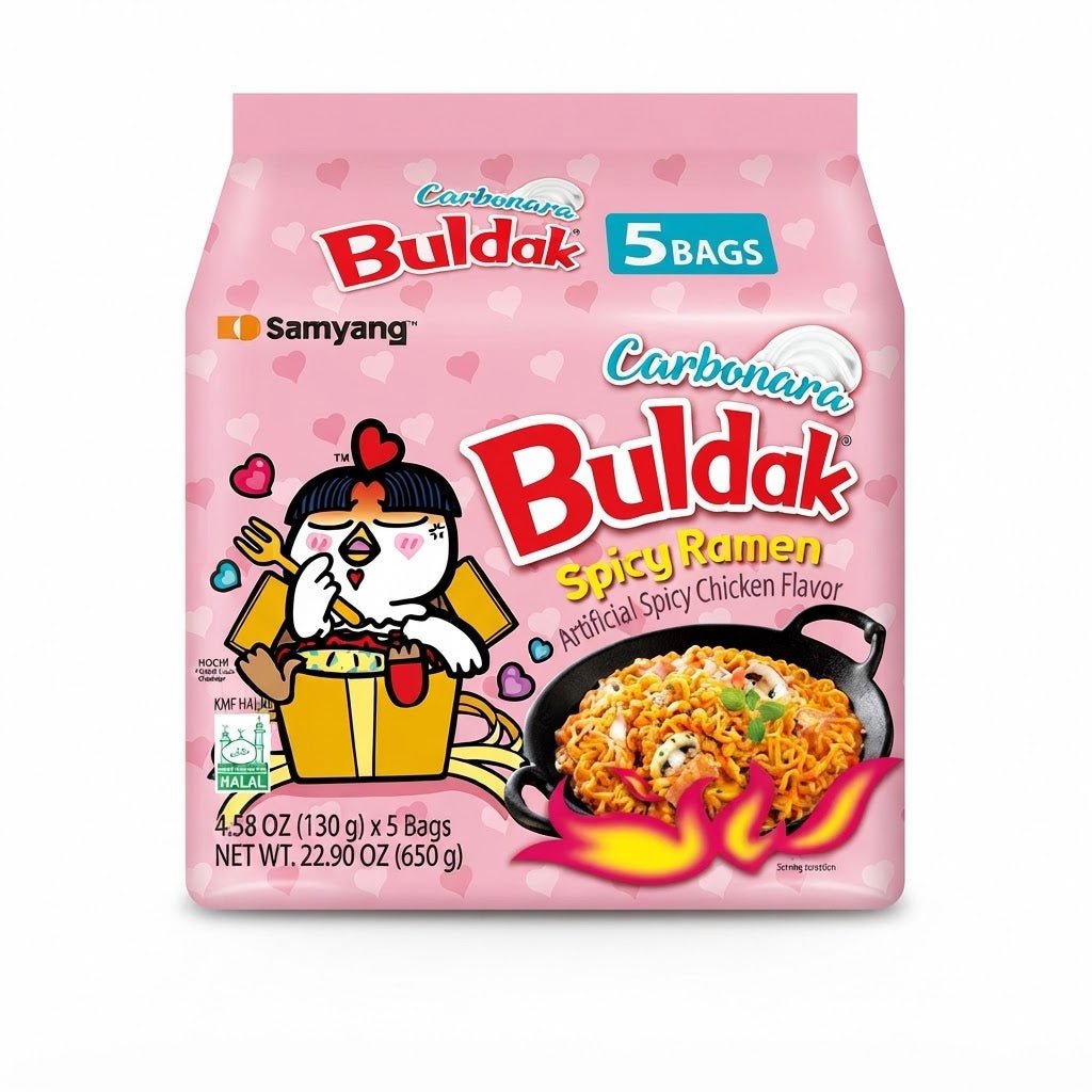 Samyang Buldak Carbonara Spicy Ramen (5bagsx130g) - Beasymart