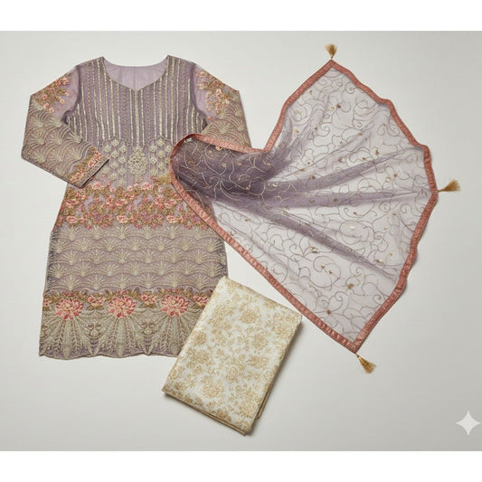 Three-Piece Festive Salwar Kameez (Unstitched) - Beasymart