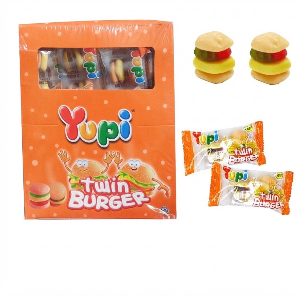 Yupi Twin Burger Gummy Candies Box/12pcs - Beasymart