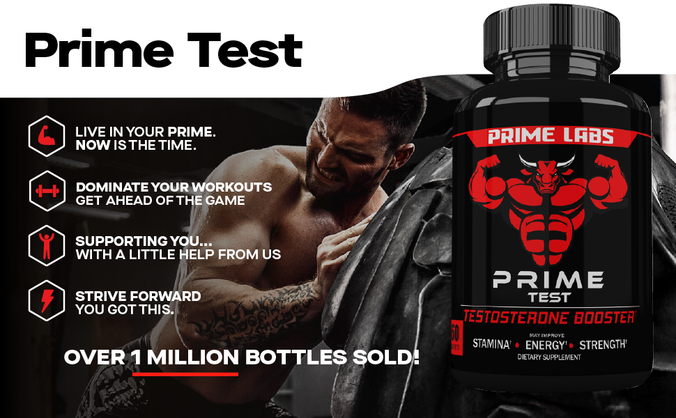 Prime Labs Prime Test Testosterone Booster For Men, 90 Caplets