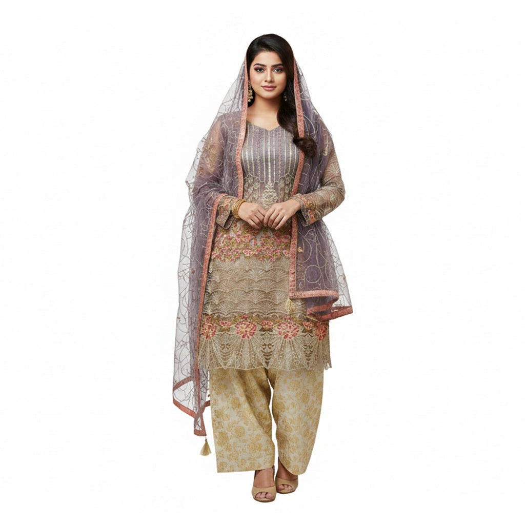 Three-Piece Festive Salwar Kameez (Unstitched)