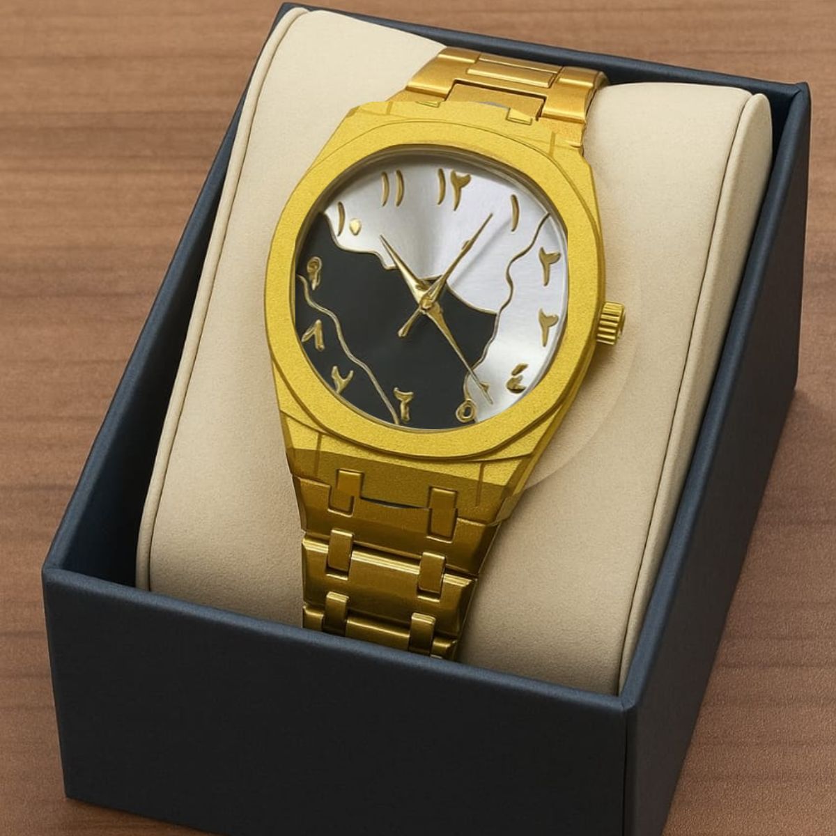 Arabic Aura split-dial quartz watch - M057