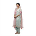 Three-Piece Ethnic Salwar Suit Set (Unstitched)