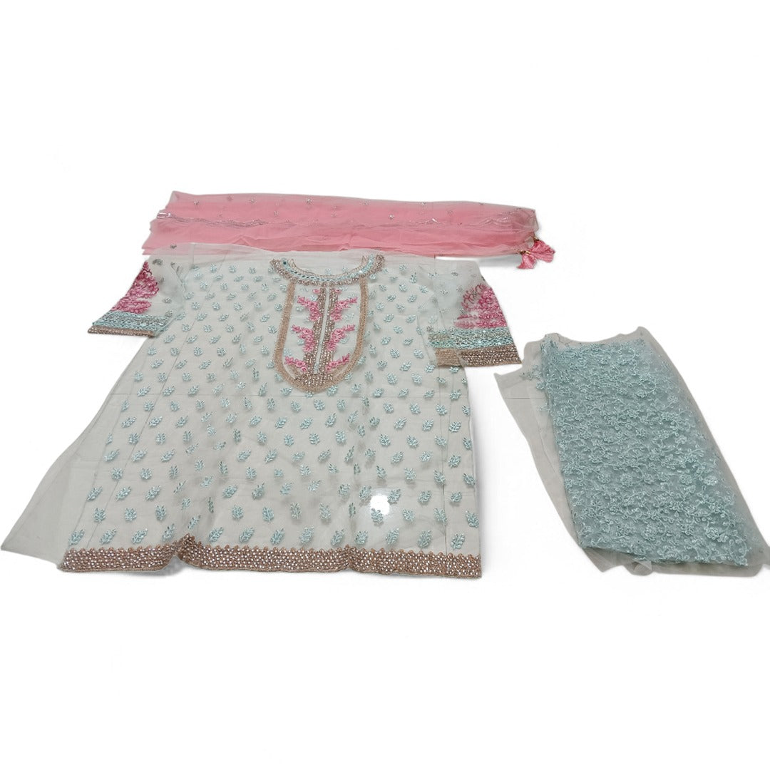 Three-Piece Ethnic Salwar Suit Set (Unstitched)