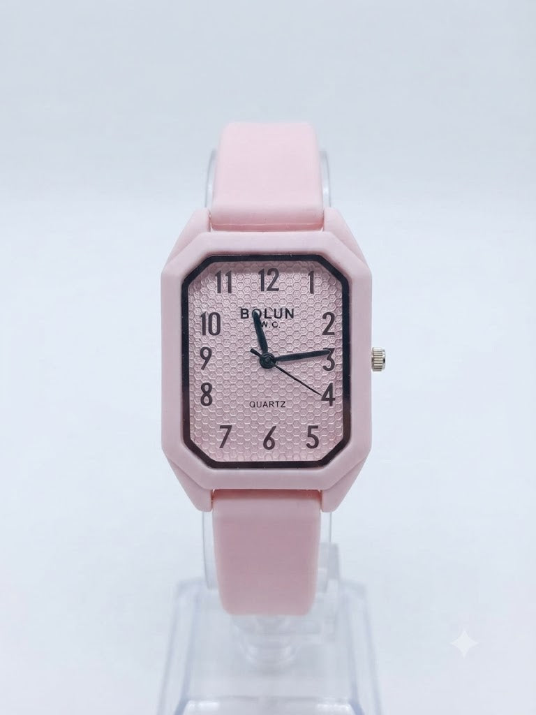 Bolun Rectangle Silicone Strap Quartz Watch for Women - M090