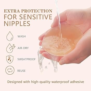 1 Pair Cool Reusable Self-Adhesive Silicone Pad Cover Pad Natural Color Nipple Stickers - Beasymart