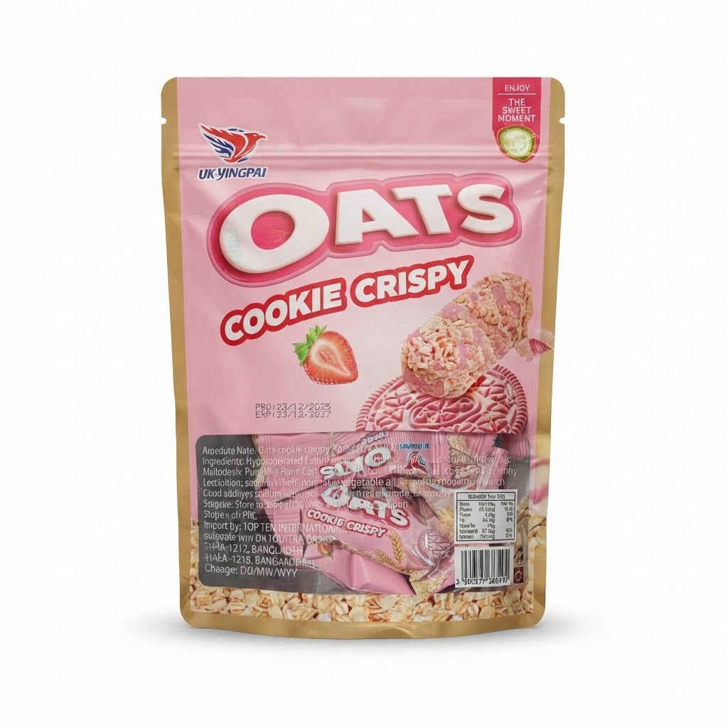 Yingpai Cookie Fruity Crispy Strawberry Flavor Oat 180gm