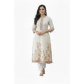 Off-White Straight-Fit Kurta (Unstitched)