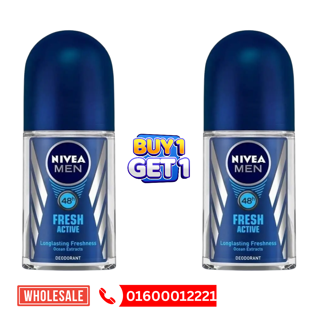 Nivea Men Roll On Fresh Active 50ml Buy 1 Get 1 Offer
