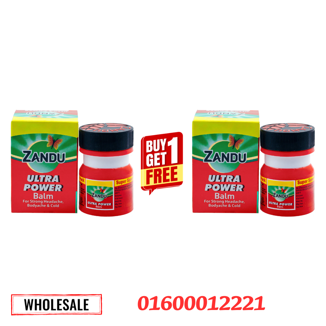 Zandu Ultra Power Balm Red 8ml For Strong Headache, Bodyache & Cold Buy 1 Get 1 Offer