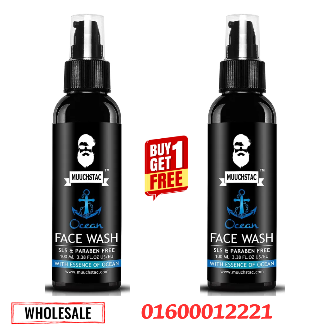Muuchstac Ocean Face Wash SLS And Paraben Free For Men 100ml | Deep Clean & Oil Control Buy 1 Get 1 Offer