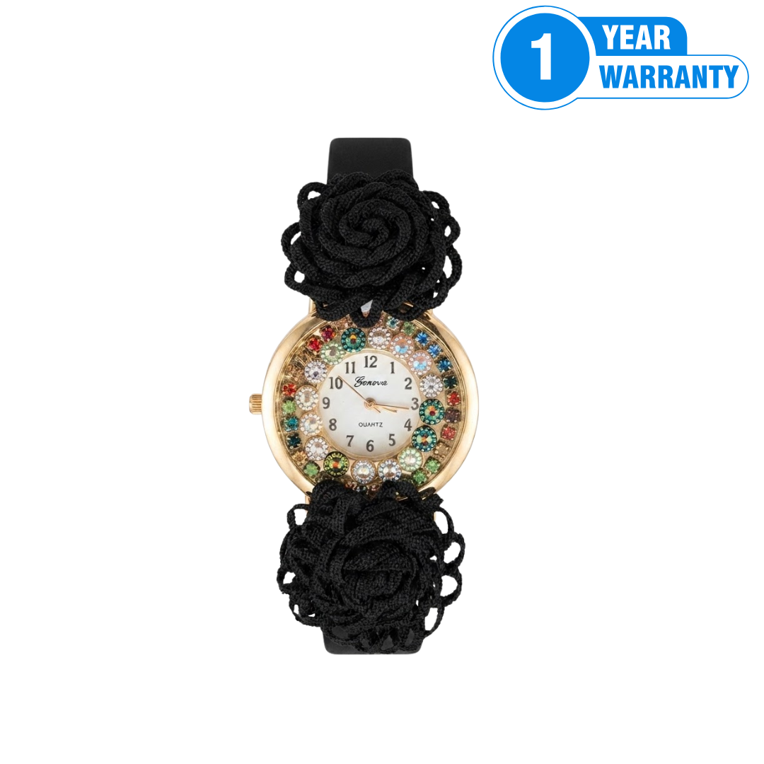 Geneva Ladies Rhinestone Quartz Wristwatch