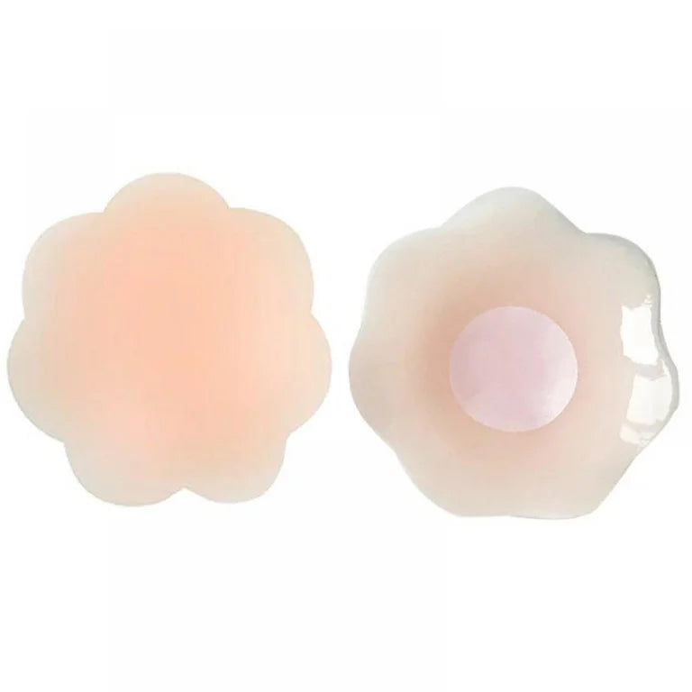 1 Pair Cool Reusable Self-Adhesive Silicone Pad Cover Pad Natural Color Nipple Stickers