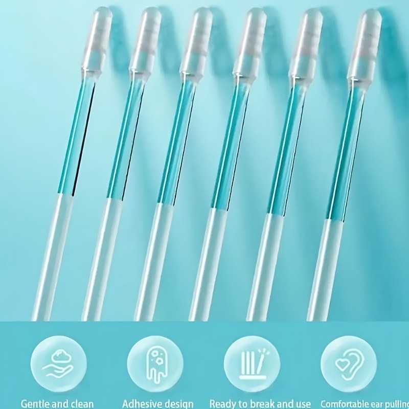 24Pcs/Box Silicone Ear Wax Remover Disposable Adhesive Ear Picks Sticky Earpicks S/L Reusable Ear Cleaner for Kids & Adults