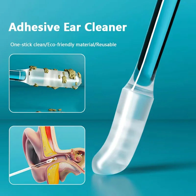 24Pcs/Box Silicone Ear Wax Remover Disposable Adhesive Ear Picks Sticky Earpicks S/L Reusable Ear Cleaner for Kids & Adults