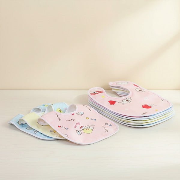 3 Piece Soft Cotton Elegant Stylish Bibs For Kids Infant Feeding Drool Catcher Washable Absorbent - Beasymart