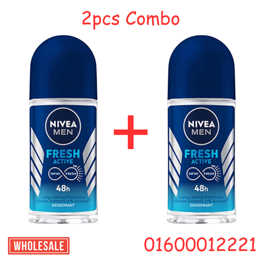Nivea Men Roll On Fresh Active 50ml 2Pcs Combo Offer