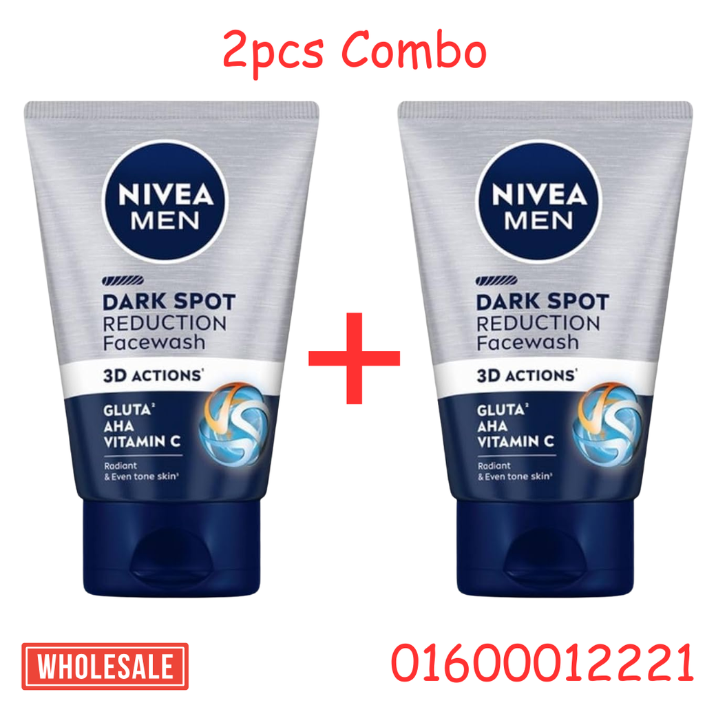 Nivea Men Dark Spot Reduction Face Wash 50ml 2Pcs Combo Offer