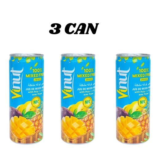 Vinut Mixed fruit Juice With Pulp 230ml x 3pcs = 690ml Premium Value Pack