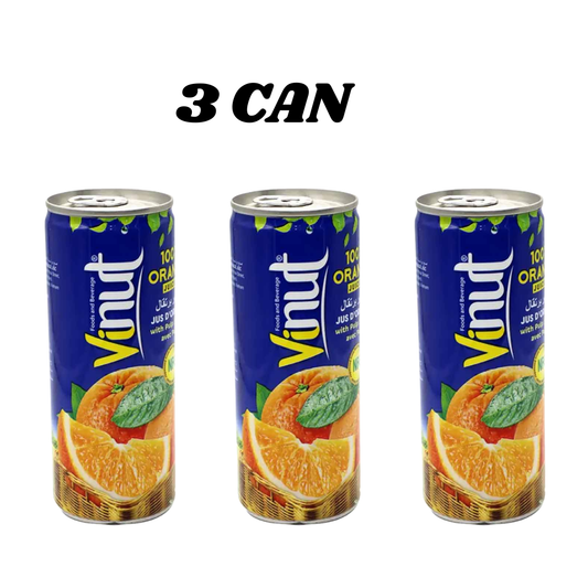 Vinut Orange Juice With Pulp 230ml x 3pcs = 690ml Premium Value Pack