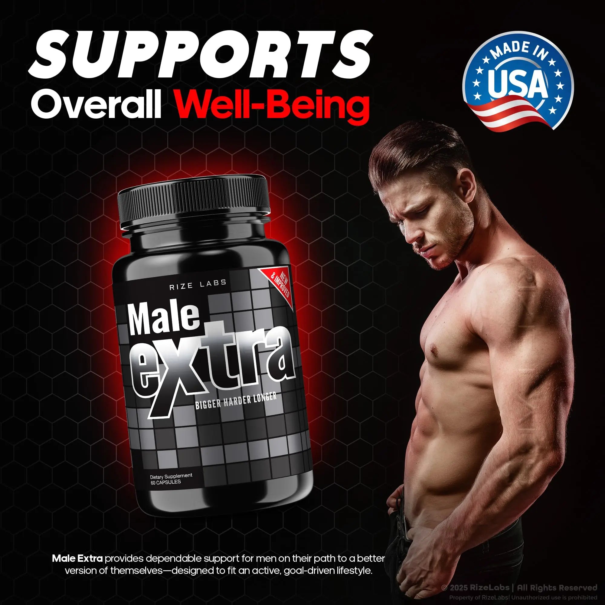 Male Extra Bigger Harder Longer Male Enhancement Food Supplement – 90 Capsules