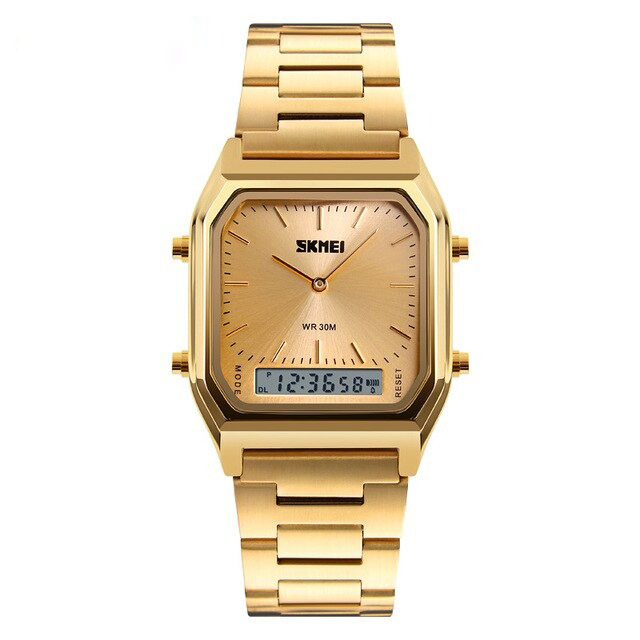 Gold-Tone Dual Display Watch