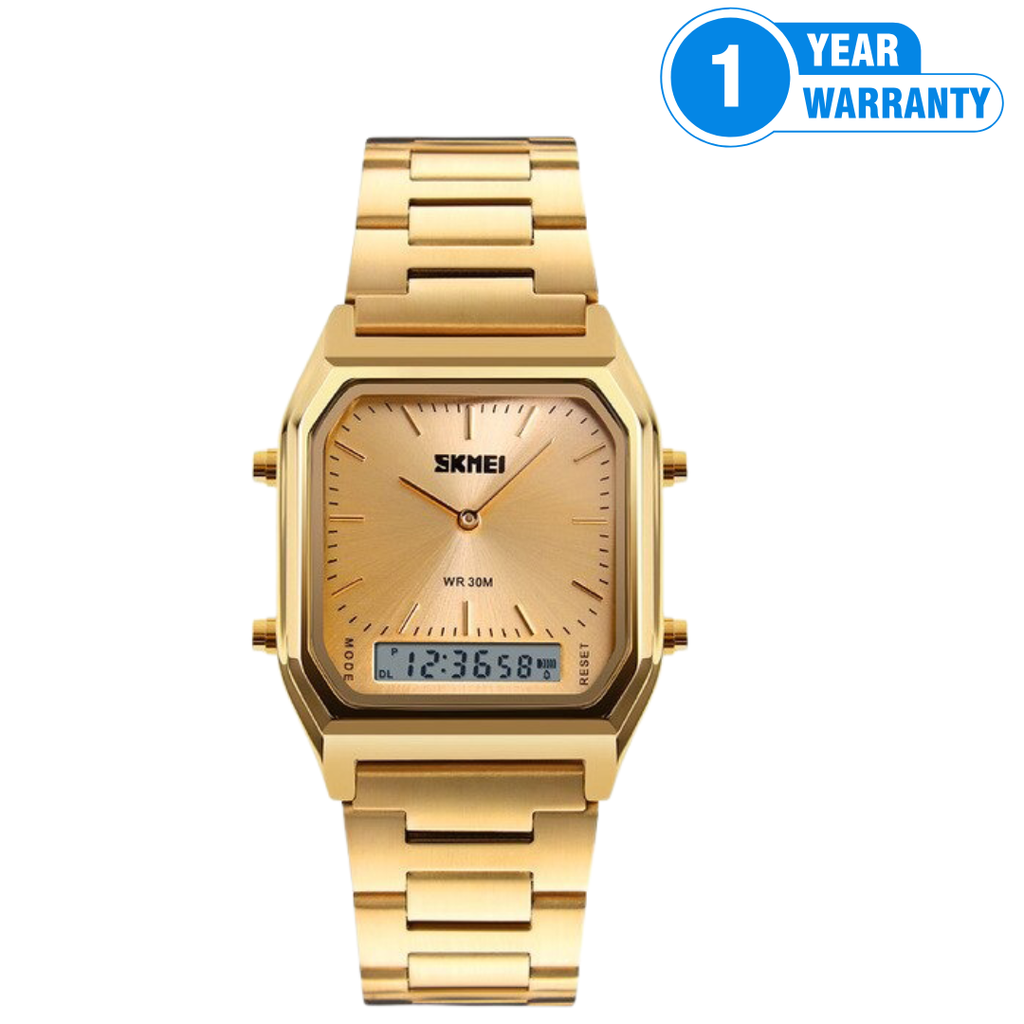 Gold-Tone Dual Display Watch