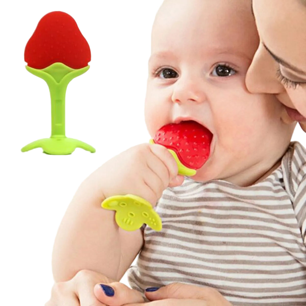 Silicone Baby Teether Fruit Shape | Soft & Safe Teething Toy | Baby Teething Relief Gift for Toddlers