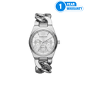 Michael Kors MK3149 Women's Runway Chronograph Twist Chain Steel Bracelet Watch.