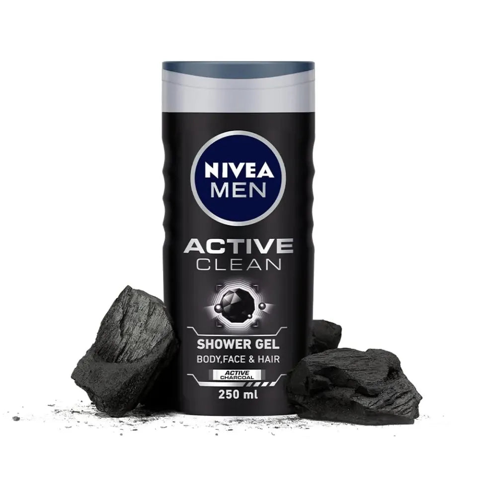 Nivea Men Body Wash Active Clean Shower Gel Used For Male 250Ml