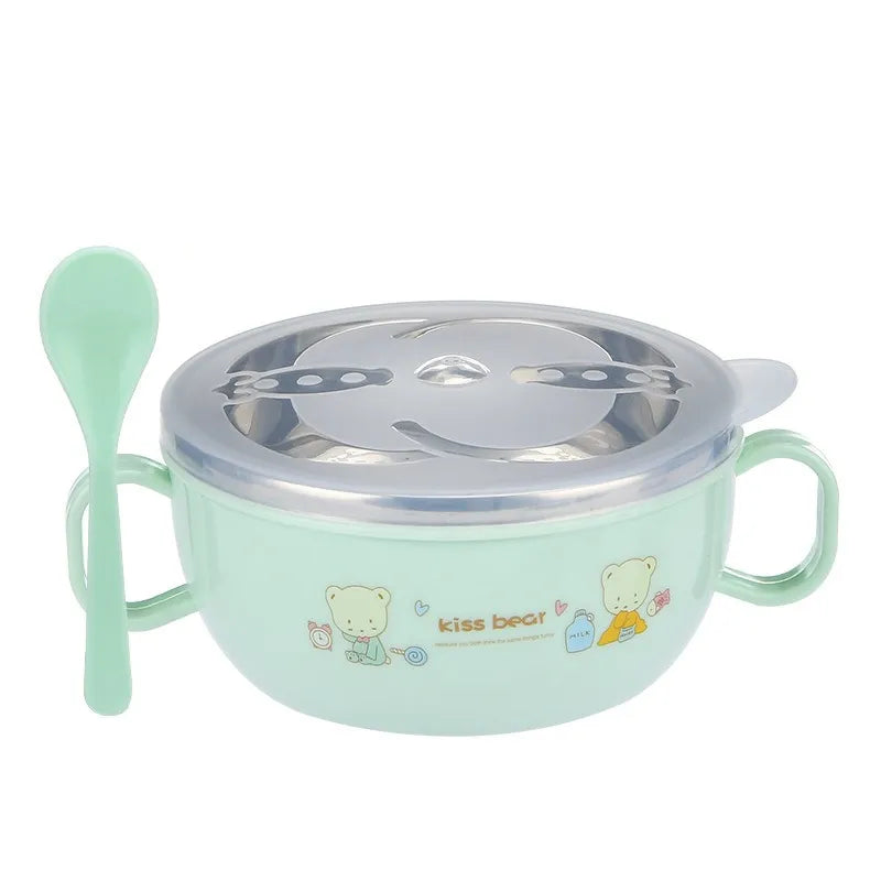 Baby Feeding Spoon And Bowl Set | Stainless Steel 1Bowl & PP 1Spoon - Multi Color