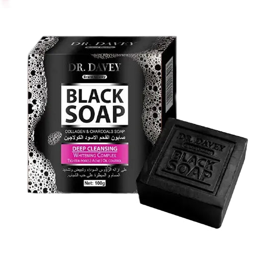 Dr. Davey Black Charcoal Soap – 100g | Deep Cleansing & Purifying for Clear, Fresh Skin