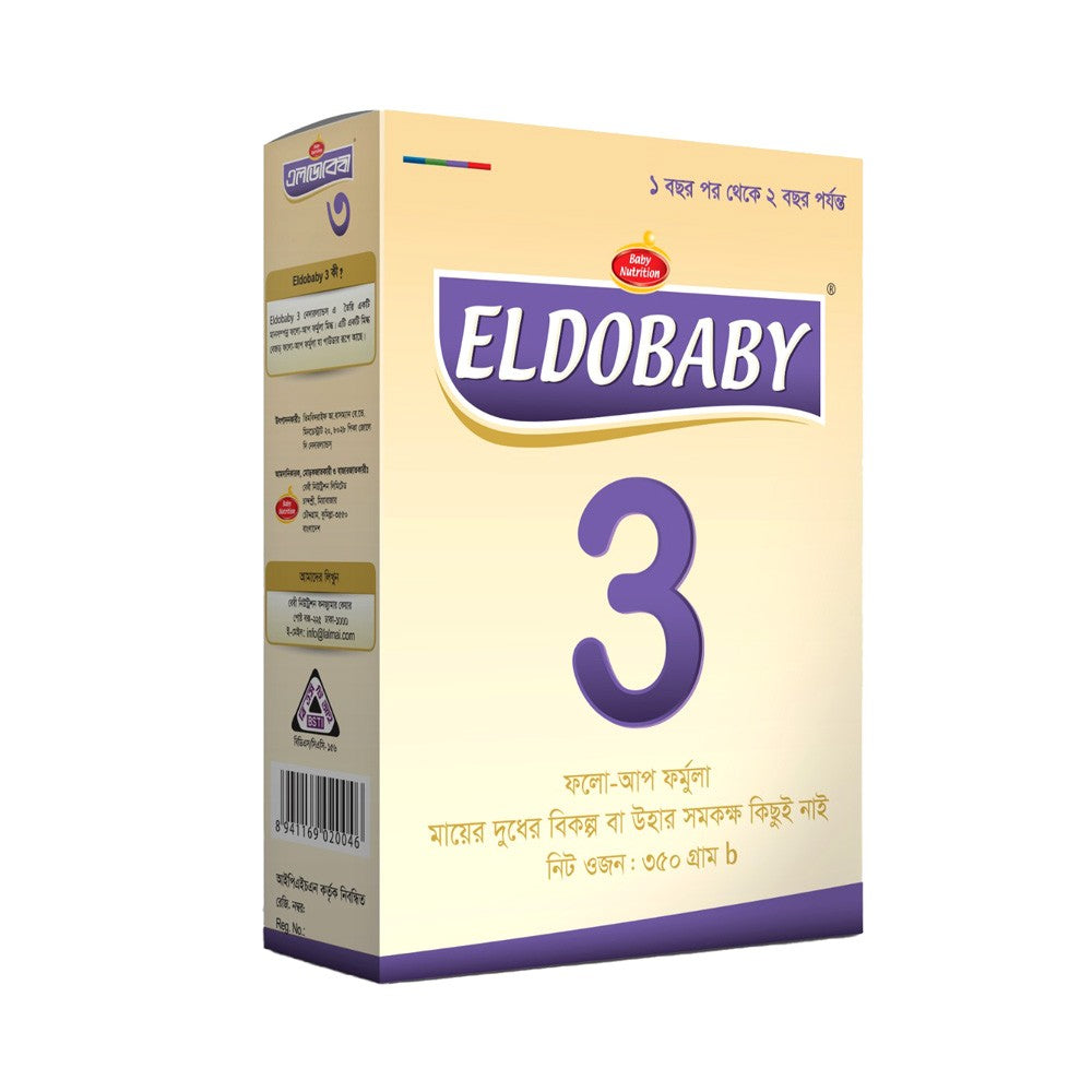 Eldobaby 3 Follow-Up Formula 350g for Toddlers 1-2 Years - Nutritious & Safe