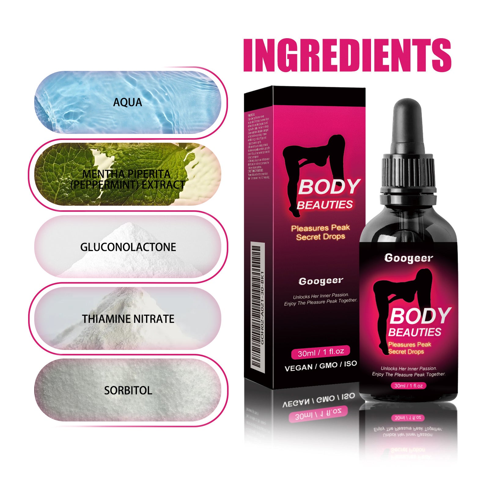 Googeer Body Beauties Sensual Oil Enhances Intimate Moments Creates Romantic Atmosphere Boosts Confidence Body Care 30ml
