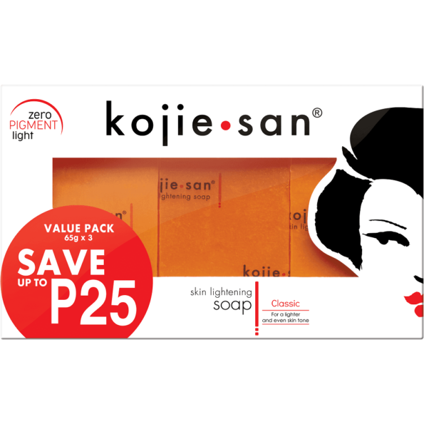 Kojie San Skin Lightening Soap – 65g x 3 Pieces | Brightening & Whitening Formula For Even Skin Tone