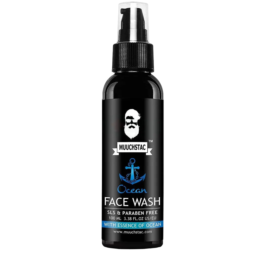 Muuchstac Ocean Face Wash SLS And Paraben Free For Men 100ml | Deep Clean & Oil Control