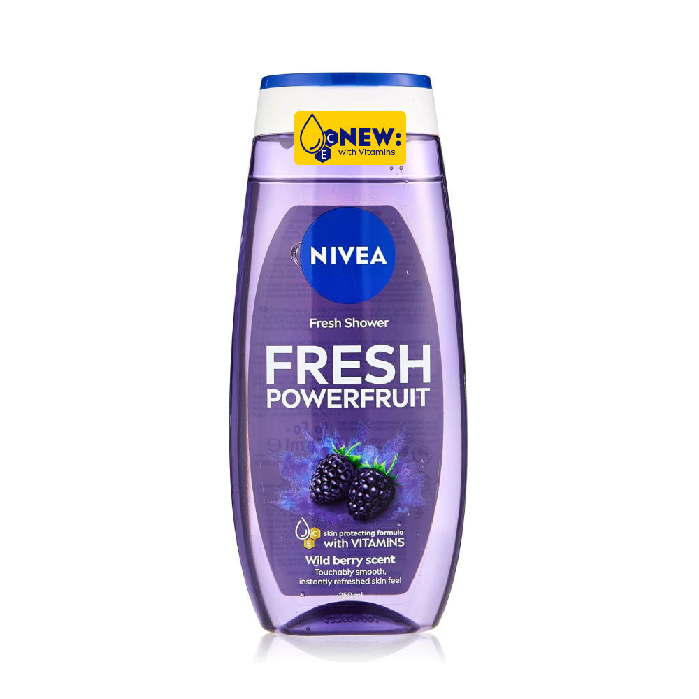 NIVEA Fresh Powerfruit Shower Gel with wild berry scent 250ml