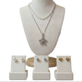 Women's Chain Necklace Set + 3 Pair Earrings - NS01
