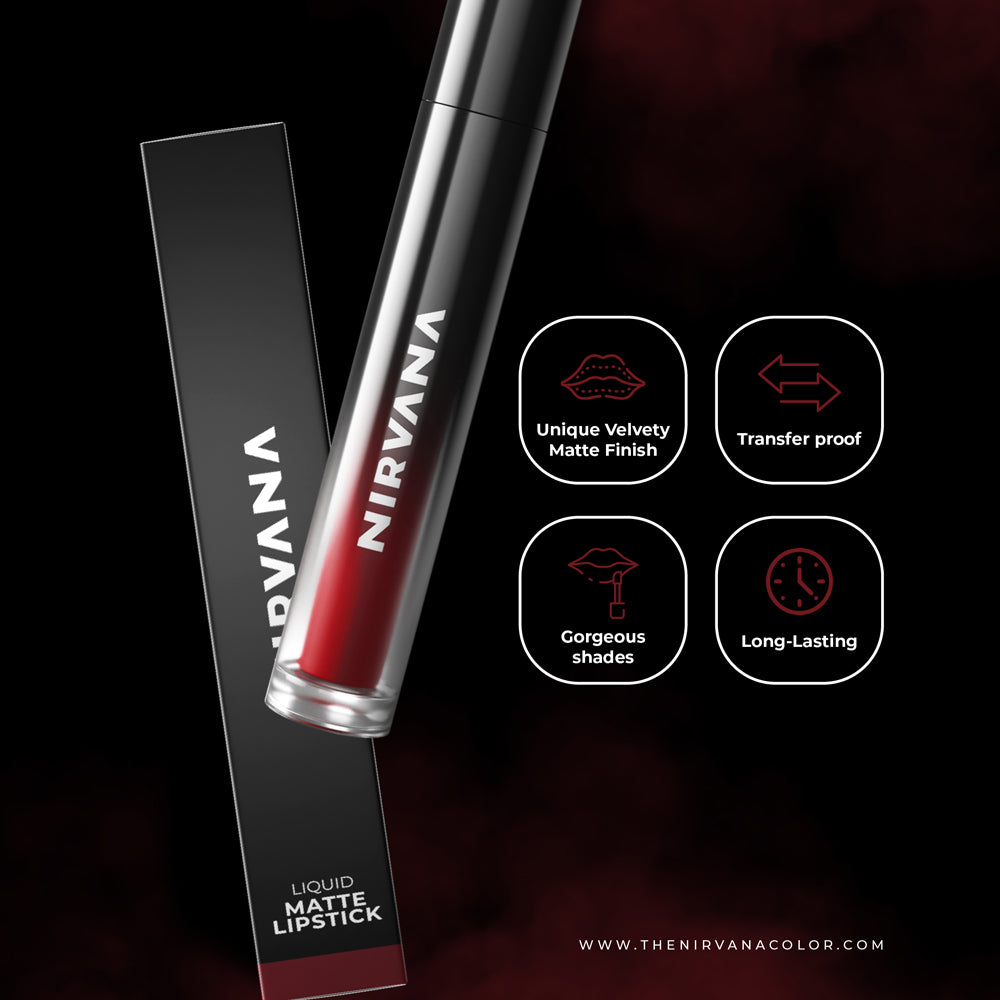 Timeless Lipstick Set ( Nirvana Color Liquid Matte Lipstick - Timeless L02 + wet n wild MegaLast Liquid Catsuit Matte Lipstick - Give Me Mocha)