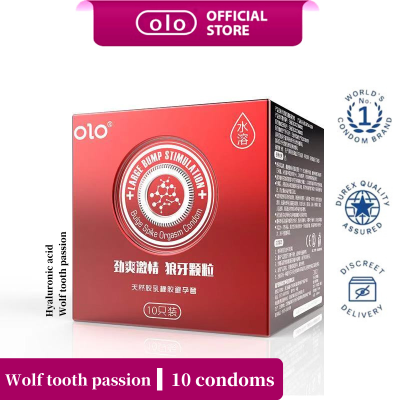 OLO NEO Ultra-Thin 001 Wolf Tooth Passion Hyaluronic Acid Condoms 10’s