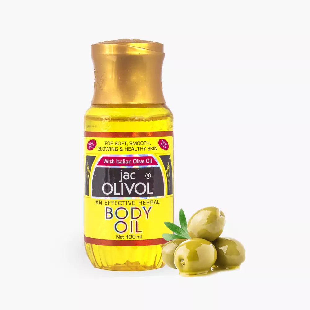 Jac Olivol An Effective Herbal Body Oil 100ml With Italian Olive Oil For Soft, Smooth. Glowing & Healthy Skin