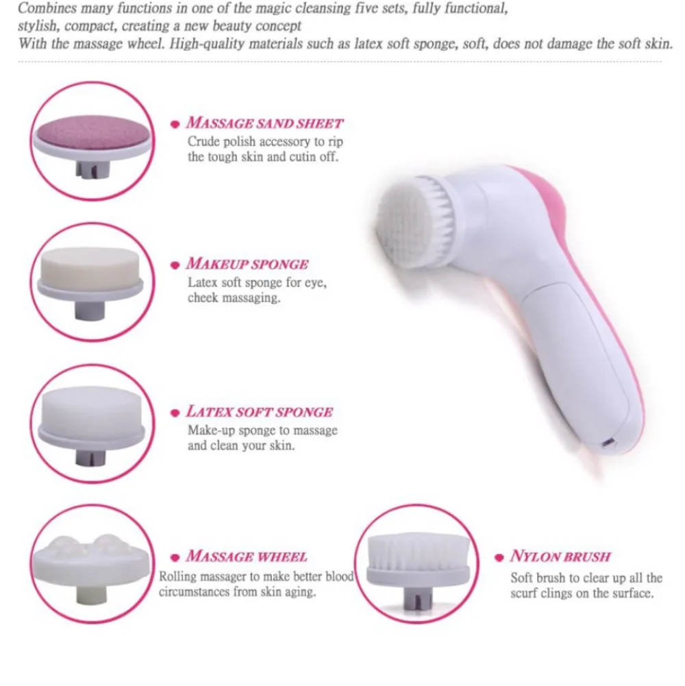 Beauty Care Massager 5 in 1 Facial Cleansing Brush