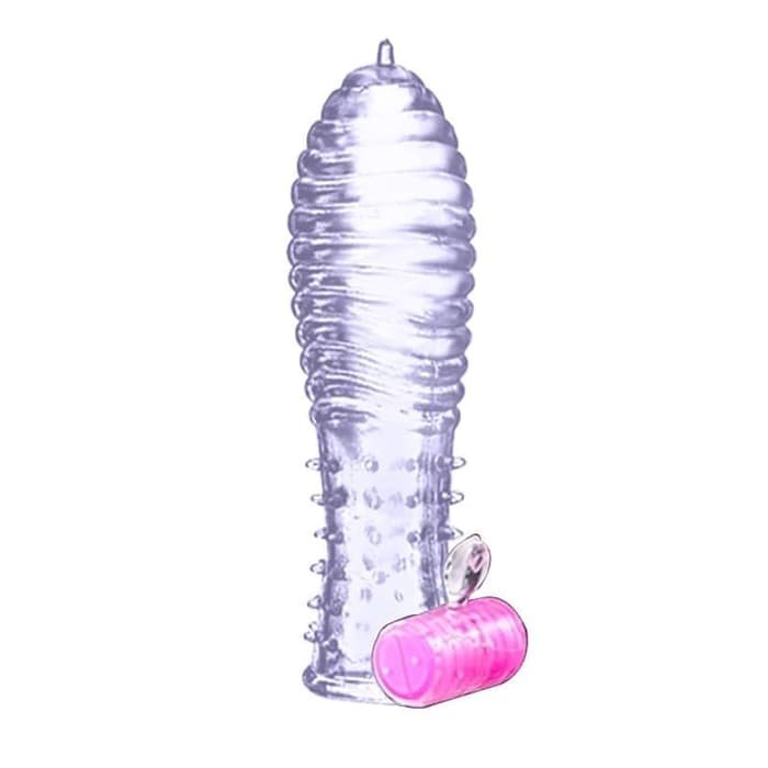 Premium Vibrate Crystal Spike Condom Men Enlarger Sleeve