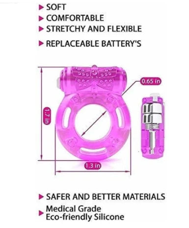 Butterfly Ring Delay And Vibration Long Lasting With Battery Included For Men Sensual Toys With 10pcs Battery