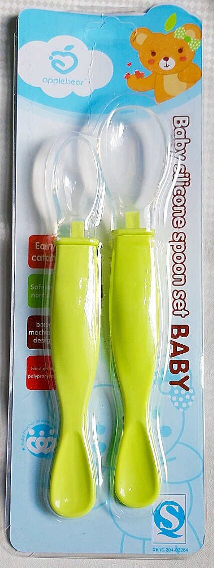 Silicone Feeding Spoon For Baby -Apple.bear 2 pcs