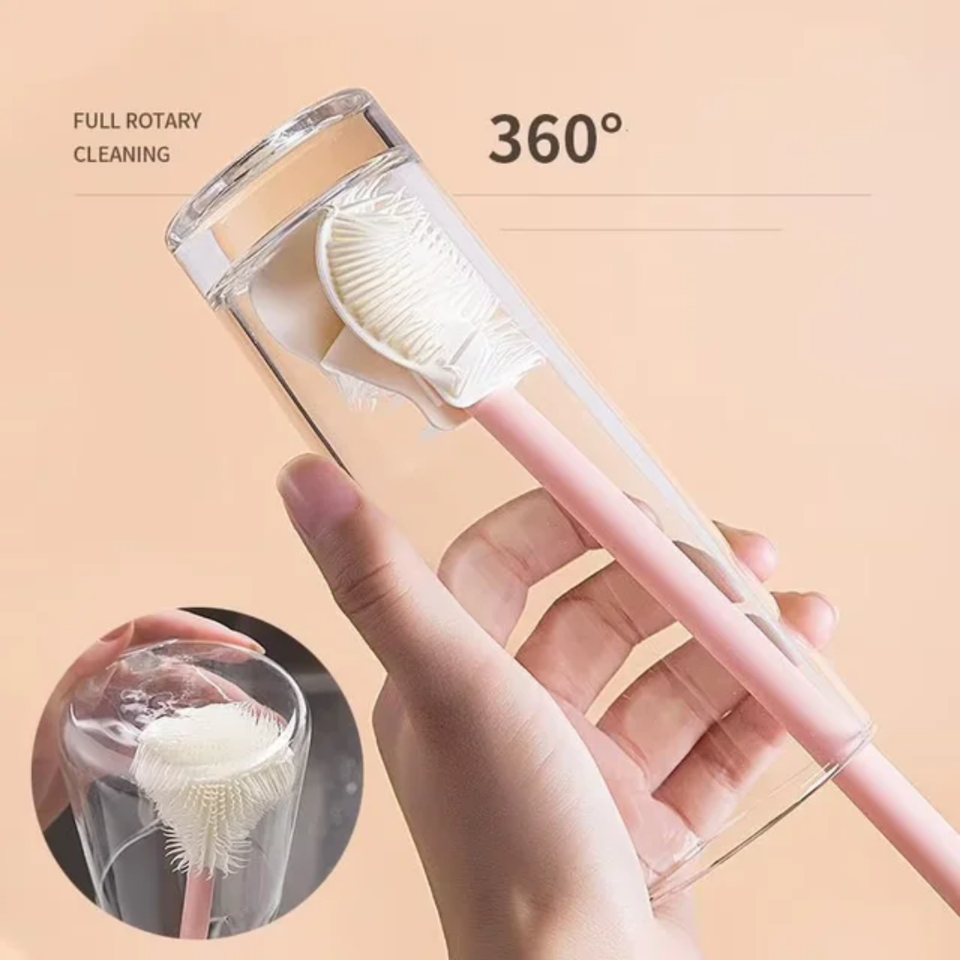 Silicone Milk Bottle Brush - Household Long Handle Cup Cleaning Brush, Foldable with No Dead Angle, Multifunctional