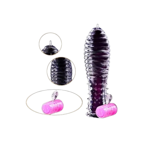 Premium Vibrate Crystal Spike Condom – men enlarger sleeve with vibration and stimulating spikes buy online at www.beasymart.com