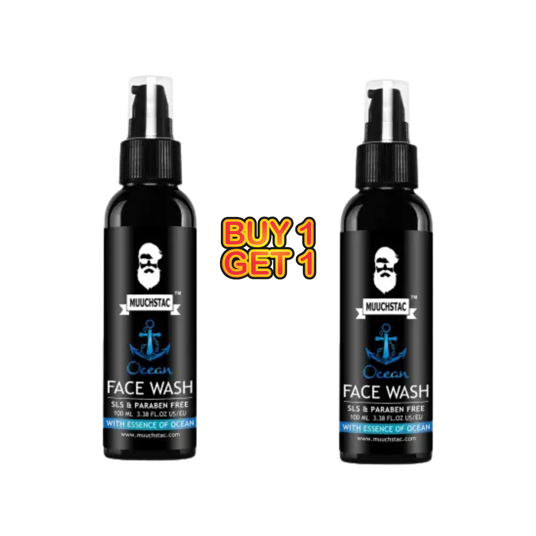 Muuchstac Ocean Face Wash SLS And Paraben Free For Men 100ml | Deep Clean & Oil Control Buy 1 Get 1 Offer