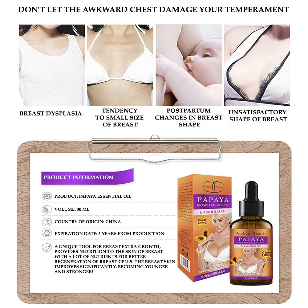 Aichun Beauty Papaya Breast Enlarging Essential Oil 30ml - Beasymart